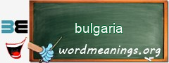 WordMeaning blackboard for bulgaria